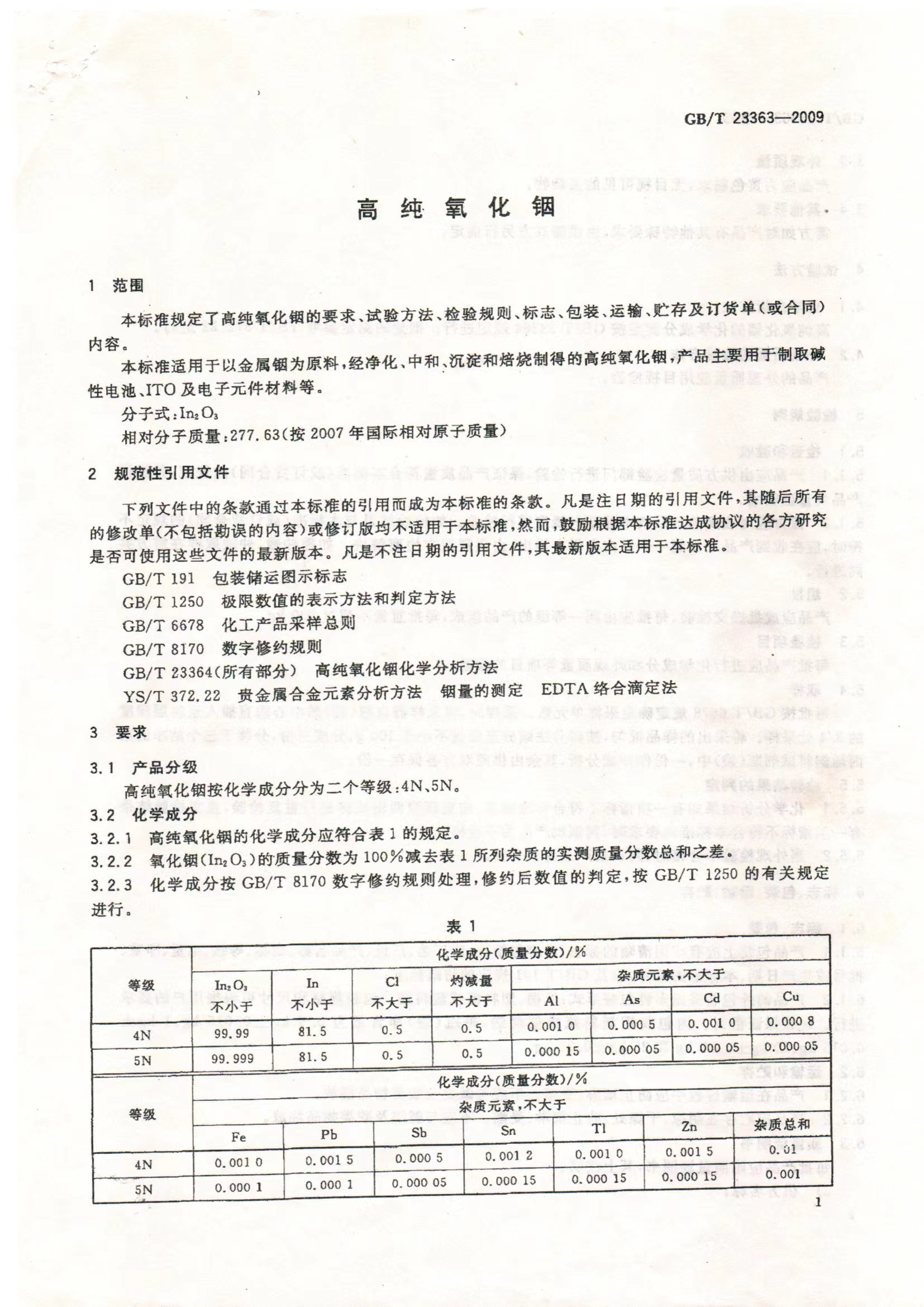 高純氧化銦